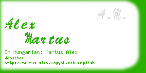 alex martus business card